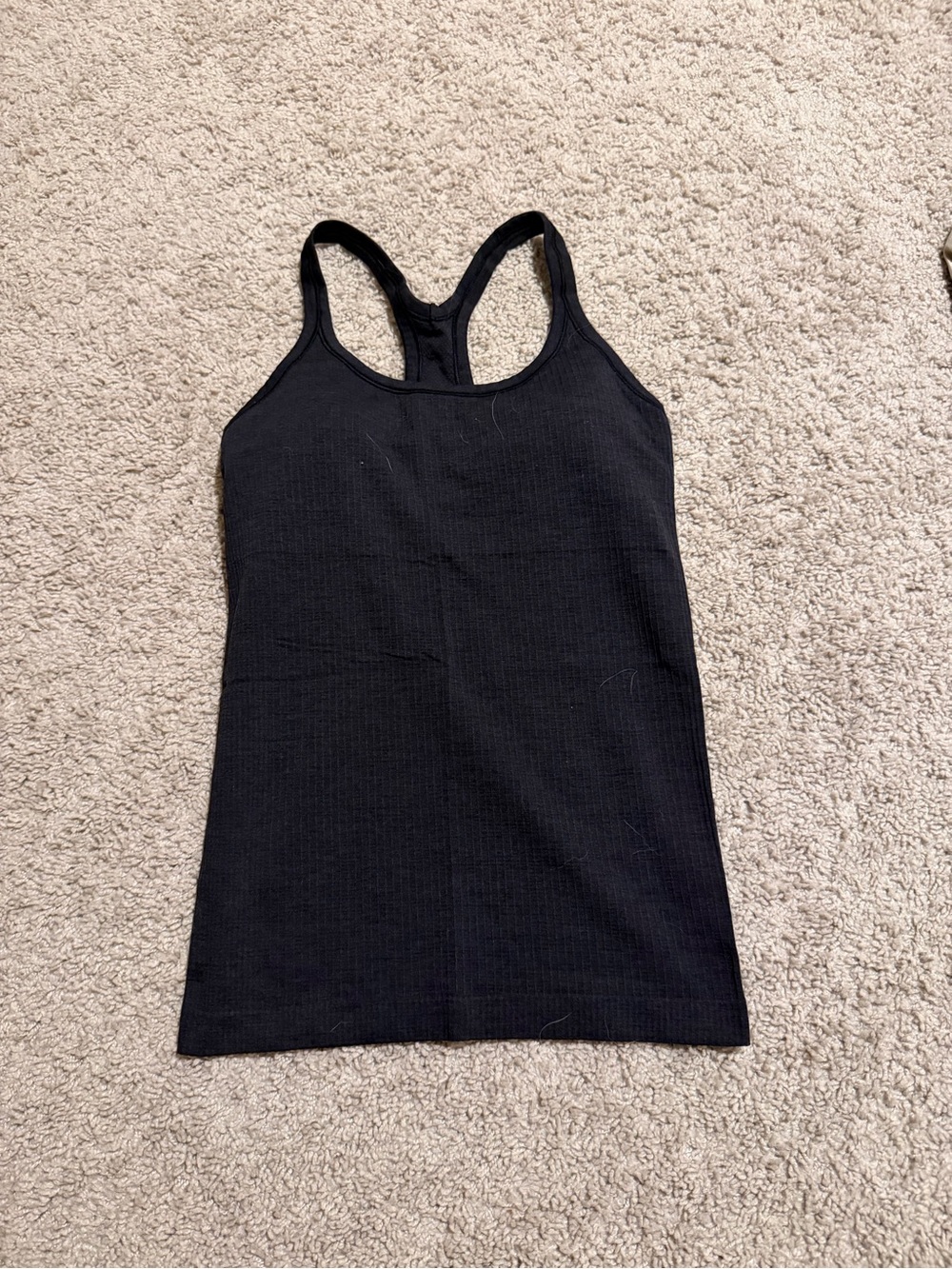 Lululemon Ebb to Street Black Ribbed Racerback Tank Top - Women size 6